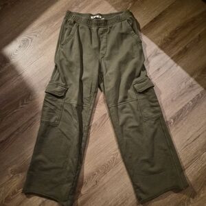 AMO DENIM Olive Green Cargo Wide Leg Pants Small